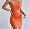 Women's Dresses Solid Sexy Backless One Shoulder Bodycon Dress
