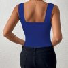 Women's Basic Solid Crop Tank Top, Casual Stretchy Sleeveless Tank Top, Casual Every Day Tops, Women's Clothing