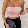 Sexy Bodycon Crop Tube Top, Solid Stretchy Tube Top, Casual Every Day Tops, Women's Clothing