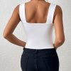 Women's Basic Solid Crop Tank Top, Casual Stretchy Sleeveless Tank Top, Casual Every Day Tops, Women's Clothing