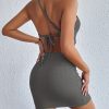 Women's Dresses Solid Sexy Backless One Shoulder Bodycon Dress