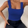 Women's Basic Solid Crop Tank Top, Casual Stretchy Sleeveless Tank Top, Casual Every Day Tops, Women's Clothing