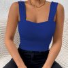 Women's Basic Solid Crop Tank Top, Casual Stretchy Sleeveless Tank Top, Casual Every Day Tops, Women's Clothing