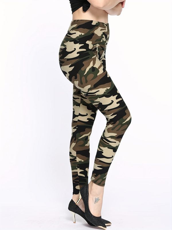 التمويه طماق المرأة عارضة رمادي-أخضر، اقتصاص طول