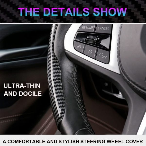 قم بترقية تجربة القيادة الخاصة بك مع غطاء عجلة القيادة المصنوع من ألياف الكربون غير القابل للانزلاق!