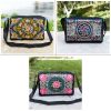 [Casual Accessory] Colorful Floral Embroidered Canvas Crossbody Bag for Women - Lightweight, Adjustable Strap, Triple Compartment with Zip Closure, Holds Umbrella & Water Bottle - Vibrant Purple/Red/Green/Blue/Black, Secure Travel Purse|Colorful Handbag|C