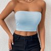 Sexy Bodycon Crop Tube Top, Solid Stretchy Tube Top, Casual Every Day Tops, Women's Clothing
