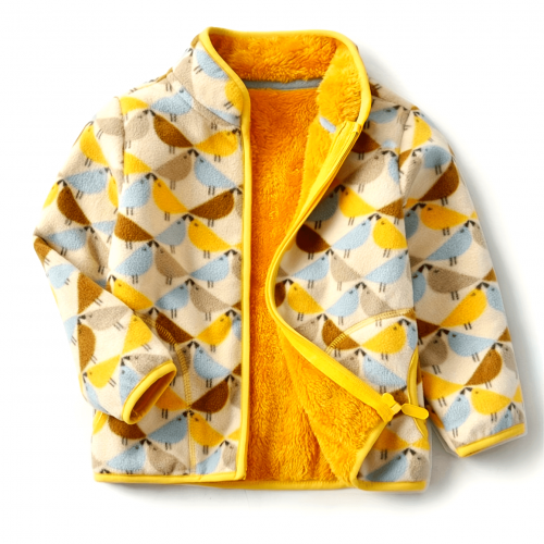 Kids Cartoon Dinosaur Print Polar Fleece Warm Stand Collar Vintage Jacket Autumn Winter