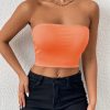 Sexy Bodycon Crop Tube Top, Solid Stretchy Tube Top, Casual Every Day Tops, Women's Clothing