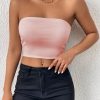 Sexy Bodycon Crop Tube Top, Solid Stretchy Tube Top, Casual Every Day Tops, Women's Clothing