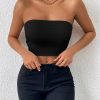Sexy Bodycon Crop Tube Top, Solid Stretchy Tube Top, Casual Every Day Tops, Women's Clothing