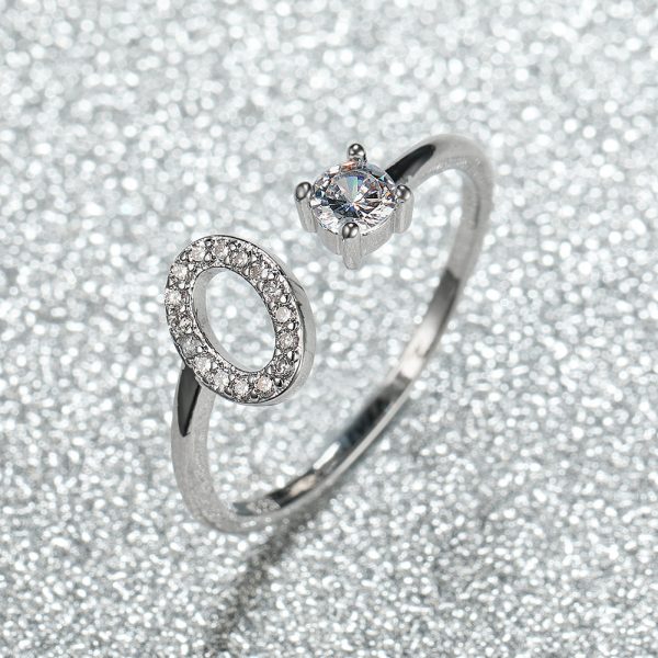 [Silvery Couple Ring] Silvery AZ Letter Ring Initials | Popular Fashion Wedding Love Couple Rings Bridesmaid Gift