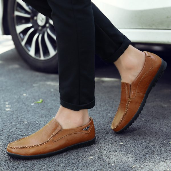 حذاء لوفر رجالي مريح غير قابل للانزلاق من الجلد الصناعي