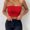 Sexy Bodycon Crop Tube Top, Solid Stretchy Tube Top, Casual Every Day Tops, Women's Clothing