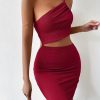 Women's Dresses Solid Sexy Backless One Shoulder Bodycon Dress