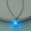 Hollow Lotus Bloom Pendant Necklace Glowing In The Dark Can Open Flower Theme Pendant Neck Chain For Women Winter Clothes Accessories For Music Festival