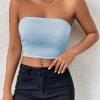 Sexy Bodycon Crop Tube Top, Solid Stretchy Tube Top, Casual Every Day Tops, Women's Clothing