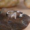 [Silvery Couple Ring] Silvery AZ Letter Ring Initials | Popular Fashion Wedding Love Couple Rings Bridesmaid Gift