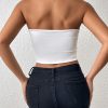 Sexy Bodycon Crop Tube Top, Solid Stretchy Tube Top, Casual Every Day Tops, Women's Clothing