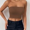 Sexy Bodycon Crop Tube Top, Solid Stretchy Tube Top, Casual Every Day Tops, Women's Clothing