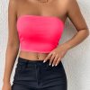 Sexy Bodycon Crop Tube Top, Solid Stretchy Tube Top, Casual Every Day Tops, Women's Clothing