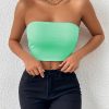 Sexy Bodycon Crop Tube Top, Solid Stretchy Tube Top, Casual Every Day Tops, Women's Clothing