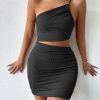 Women's Dresses Solid Sexy Backless One Shoulder Bodycon Dress