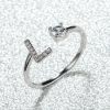[Silvery Couple Ring] Silvery AZ Letter Ring Initials | Popular Fashion Wedding Love Couple Rings Bridesmaid Gift