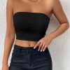Sexy Bodycon Crop Tube Top, Solid Stretchy Tube Top, Casual Every Day Tops, Women's Clothing