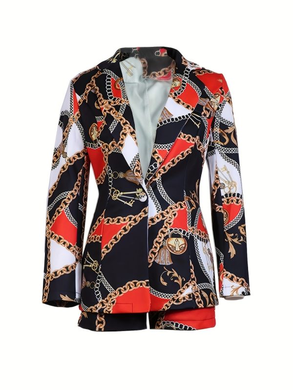 طقم نسائي طقم مكياج عصري مكون من قطعتين من السترة