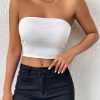 Sexy Bodycon Crop Tube Top, Solid Stretchy Tube Top, Casual Every Day Tops, Women's Clothing