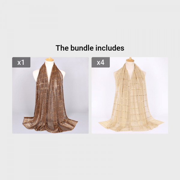 [شال وشاح معدني لامع رقيق] وشاح نسائي بلون سادة شال رقيق قابل للتنفس خفيف الوزن لامع