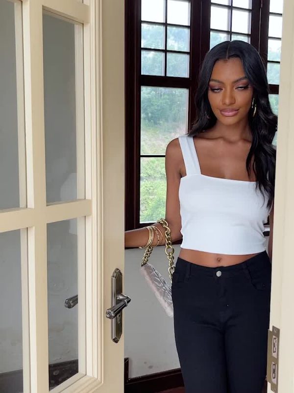 Women's Basic Solid Crop Tank Top, Casual Stretchy Sleeveless Tank Top, Casual Every Day Tops, Women's Clothing