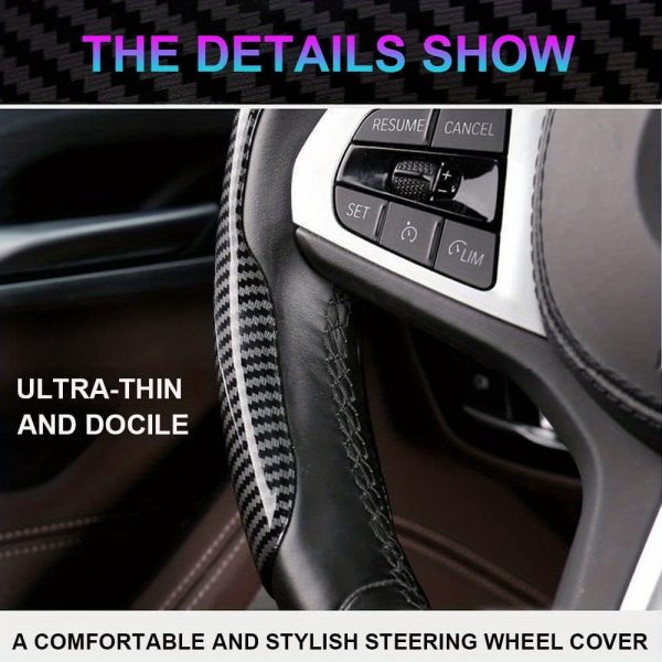 قم بترقية تجربة القيادة الخاصة بك مع غطاء عجلة القيادة المصنوع من ألياف الكربون غير القابل للانزلاق!