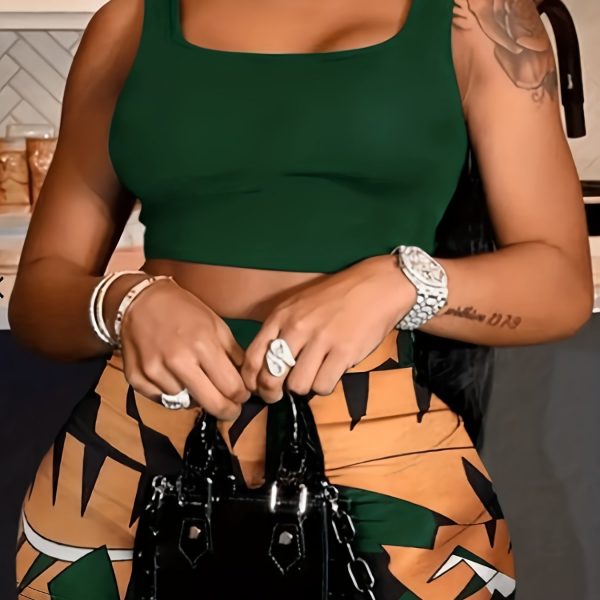 Women's Set Hawaii Beach Holiday Wind Numerical Print Tank Tops & Shorts 2 Piece Set