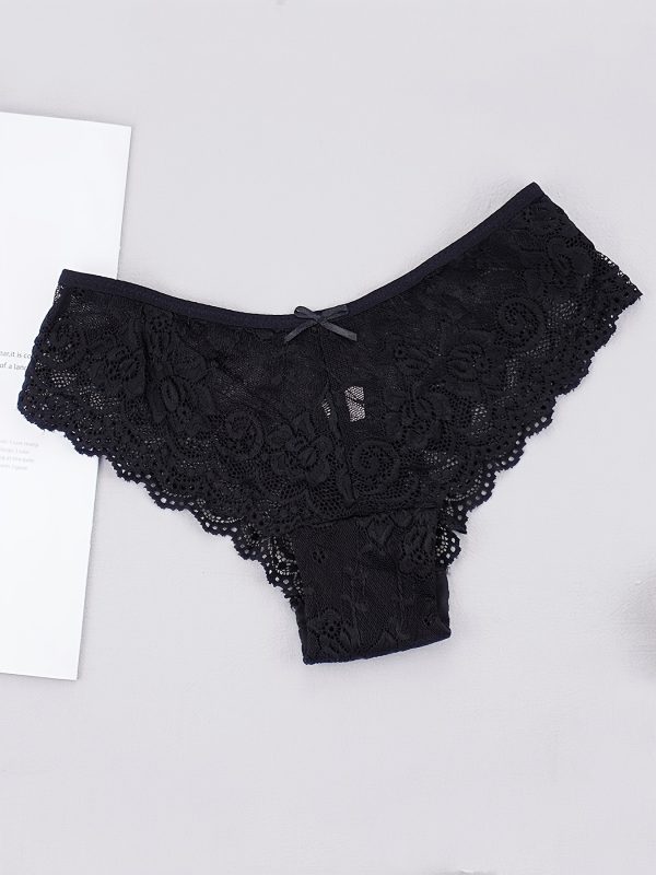 عبوة من 6 سراويل داخلية نسائية من الدانتيل بخصر منخفض