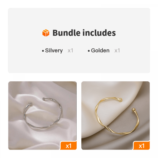 سوار ذهبي أنيق وملمس ملتوي