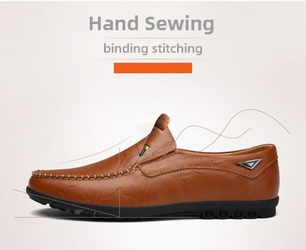 حذاء لوفر رجالي مريح غير قابل للانزلاق من الجلد الصناعي