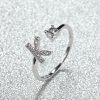 [Silvery Couple Ring] Silvery AZ Letter Ring Initials | Popular Fashion Wedding Love Couple Rings Bridesmaid Gift