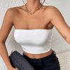 Sexy Bodycon Crop Tube Top, Solid Stretchy Tube Top, Casual Every Day Tops, Women's Clothing