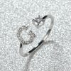 [Silvery Couple Ring] Silvery AZ Letter Ring Initials | Popular Fashion Wedding Love Couple Rings Bridesmaid Gift