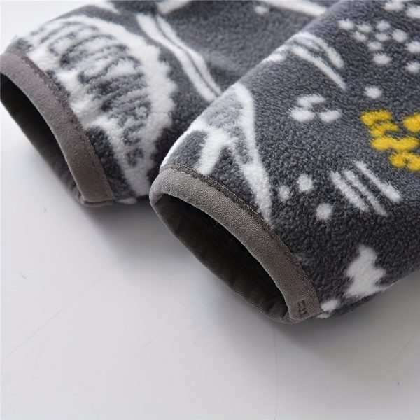 Kids Cartoon Dinosaur Print Polar Fleece Warm Stand Collar Vintage Jacket Autumn Winter