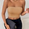 Sexy Bodycon Crop Tube Top, Solid Stretchy Tube Top, Casual Every Day Tops, Women's Clothing