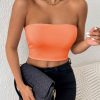 Sexy Bodycon Crop Tube Top, Solid Stretchy Tube Top, Casual Every Day Tops, Women's Clothing