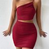Women's Dresses Solid Sexy Backless One Shoulder Bodycon Dress