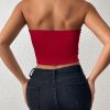 Sexy Bodycon Crop Tube Top, Solid Stretchy Tube Top, Casual Every Day Tops, Women's Clothing