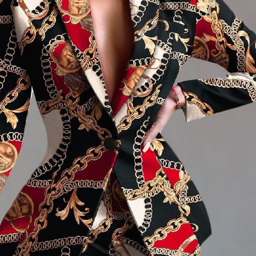 طقم نسائي طقم مكياج عصري مكون من قطعتين من السترة