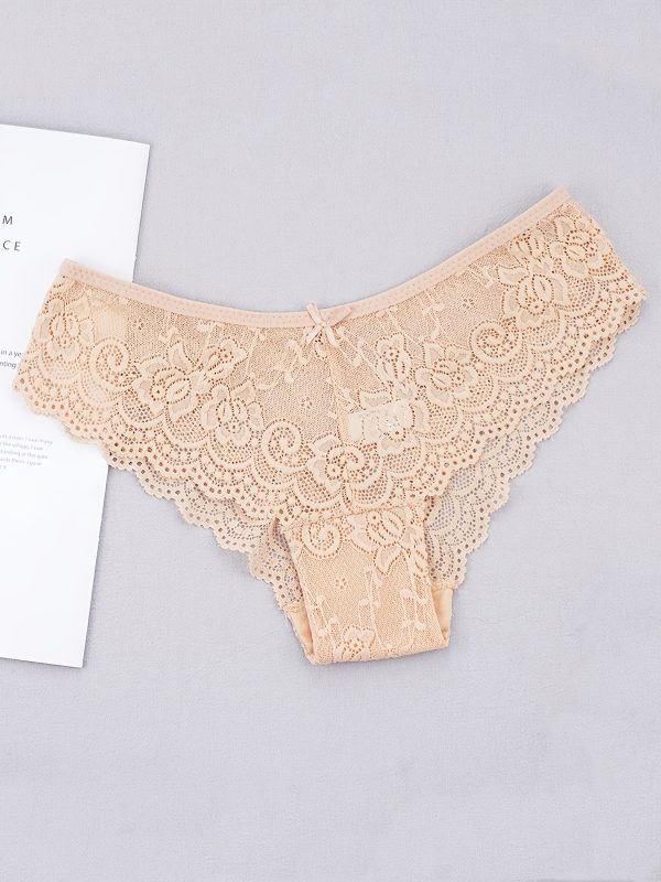 عبوة من 6 سراويل داخلية نسائية من الدانتيل بخصر منخفض