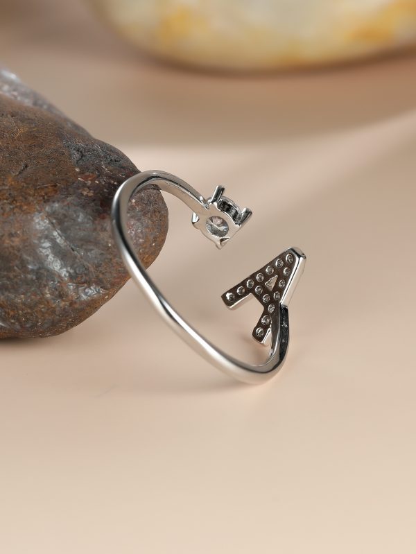 [Silvery Couple Ring] Silvery AZ Letter Ring Initials | Popular Fashion Wedding Love Couple Rings Bridesmaid Gift
