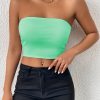 Sexy Bodycon Crop Tube Top, Solid Stretchy Tube Top, Casual Every Day Tops, Women's Clothing